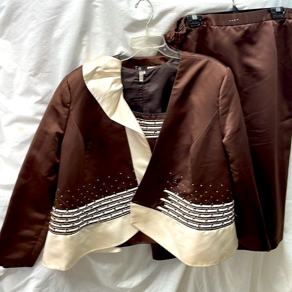 Ben Marc international 3 piece diamond studded skirt suit ladies sz 20 - Picture 8 of 11